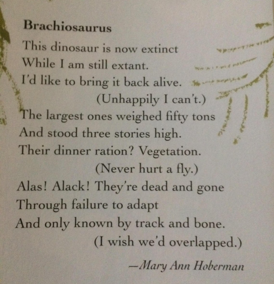 Brachiosaurus poem